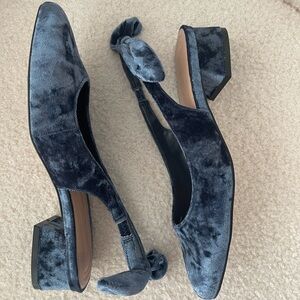 BCBGeneration Velvet Navy Flats